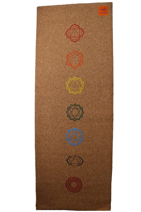 Sai Yoga Shop Cork Yoga Travel Mat (2MM) with Cotton Carry Bag