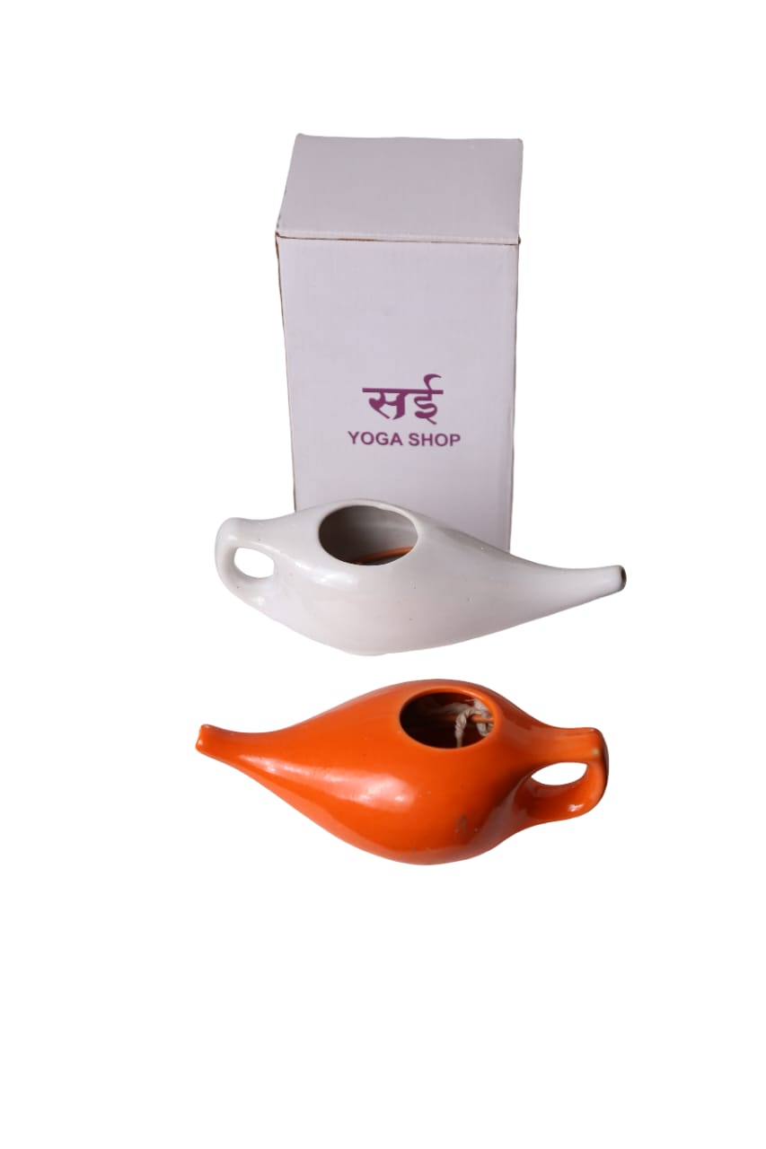Sai Yoga Shop Ceramic Neti Pot for Nasal Cleansing & Sinus Care