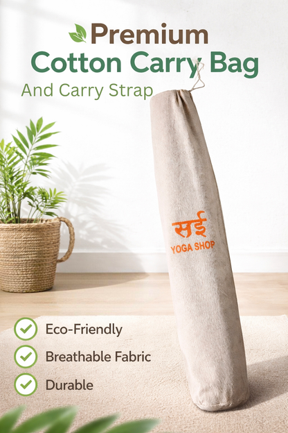 Sai Yoga Shop Anti-Skid Pure Cotton Yoga Mat for Men & Women (6mm) – Long & Wide with Thick Strap