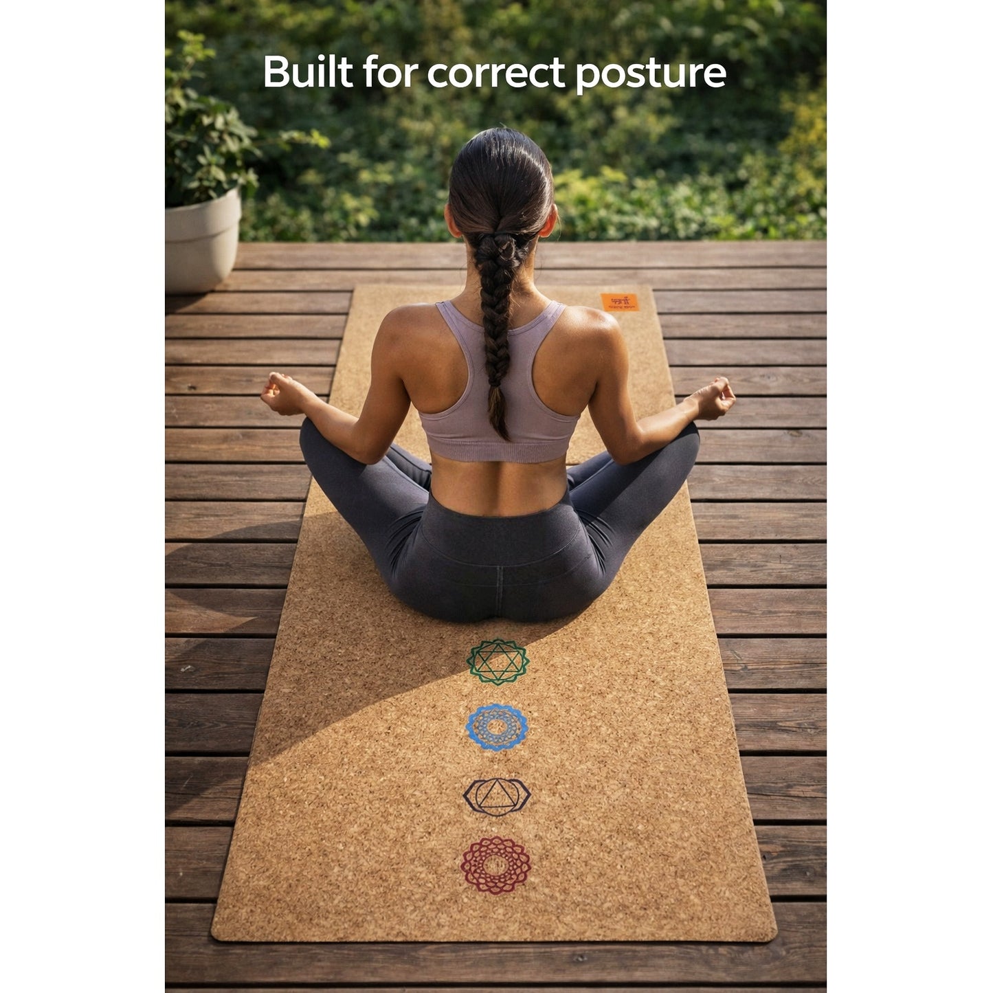 Sai Yoga Shop Cork Yoga Travel Mat (2MM) with Cotton Carry Bag