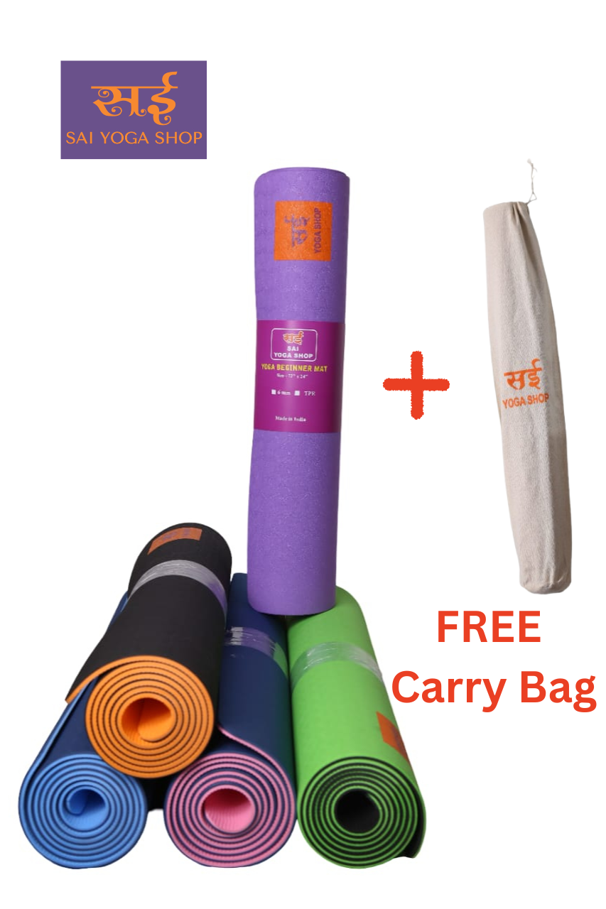 Sai Yoga Shop TPE Yoga Mats For Men and For Women Non-Slip Textured Extra Wide & Thick Exercise Mat For Yoga Home Gym Workout Fitness Centre (6MM, MultiColor)