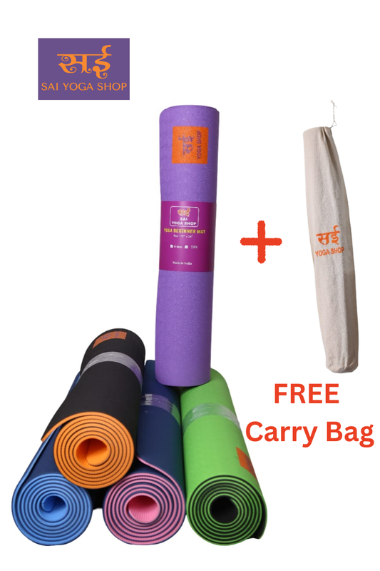 Sai Yoga Shop TPE Yoga Mats For Men and For Women Non-Slip Textured Extra Wide & Thick Exercise Mat For Yoga Home Gym Workout Fitness Centre (6MM, MultiColor)
