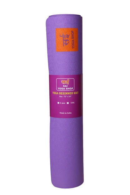 Sai Yoga Shop TPE Yoga Mats For Men and For Women Non-Slip Textured Extra Wide & Thick Exercise Mat For Yoga Home Gym Workout Fitness Centre (6MM, MultiColor)