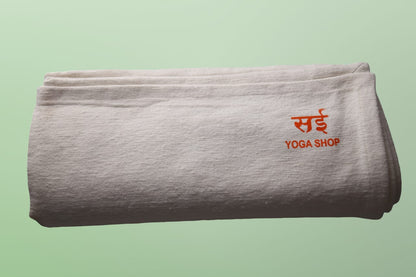 Sai Yoga Shop Handwoven 100% Cotton Yoga Blanket (White) – Soft, Durable & Machine Washable