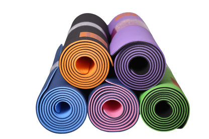 Sai Yoga Shop TPE Yoga Mats For Men and For Women Non-Slip Textured Extra Wide & Thick Exercise Mat For Yoga Home Gym Workout Fitness Centre (6MM, MultiColor)