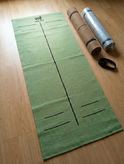 Sai Yoga Shop Anti-Skid Pure Cotton Yoga Mat for Men & Women (6mm) – Long & Wide with Thick Strap