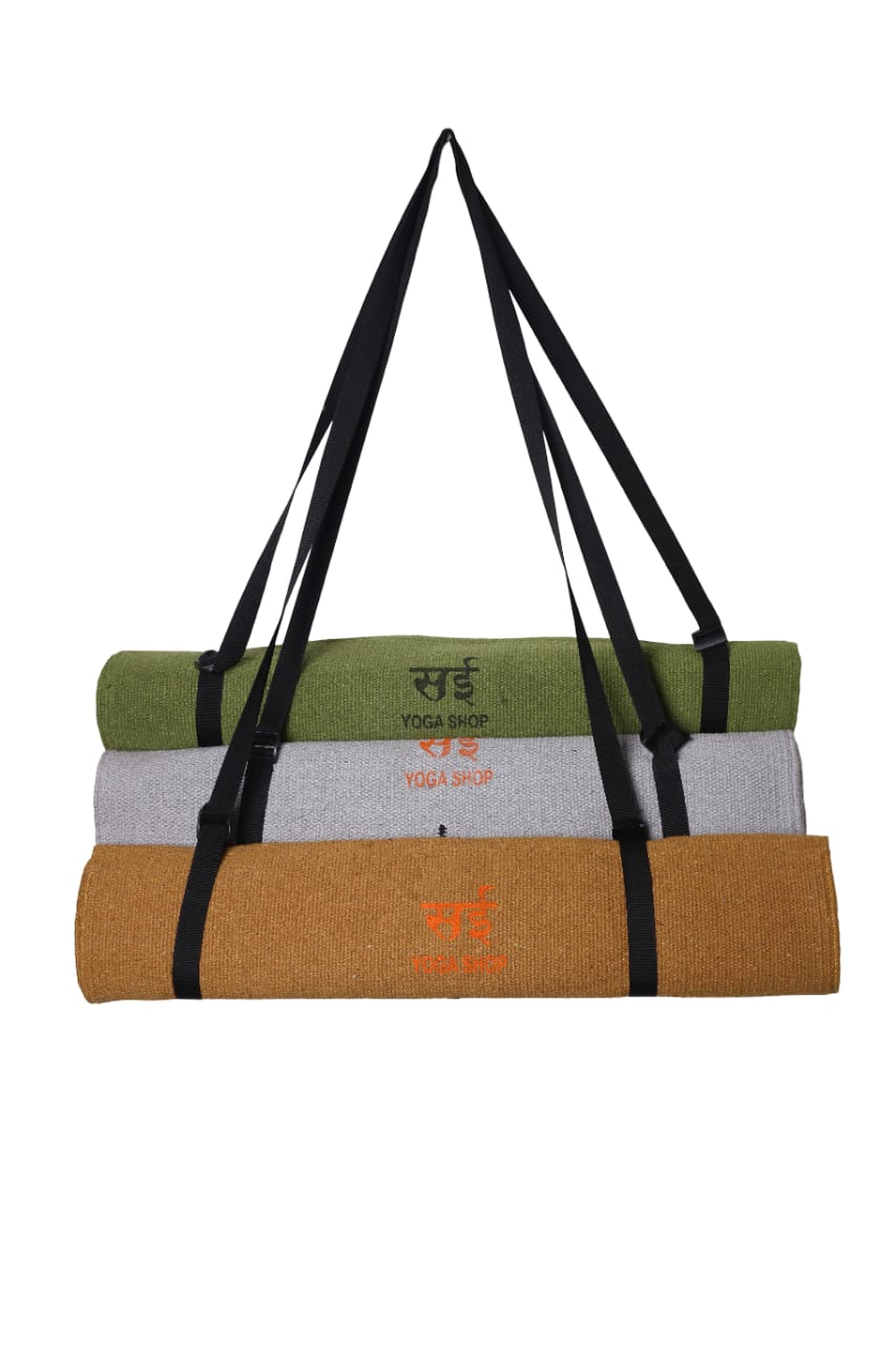 Sai Yoga Shop Anti-Skid Pure Cotton Yoga Mat for Men & Women (6mm) – Long & Wide with Thick Strap