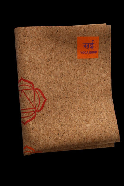 Sai Yoga Shop Cork Yoga Travel Mat (2MM) with Cotton Carry Bag