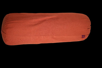 Sai Yoga Shop Round Cotton Yoga Bolster Pillow (Brown) – Cotton Filled for Meditation & Posture with Washable Cover