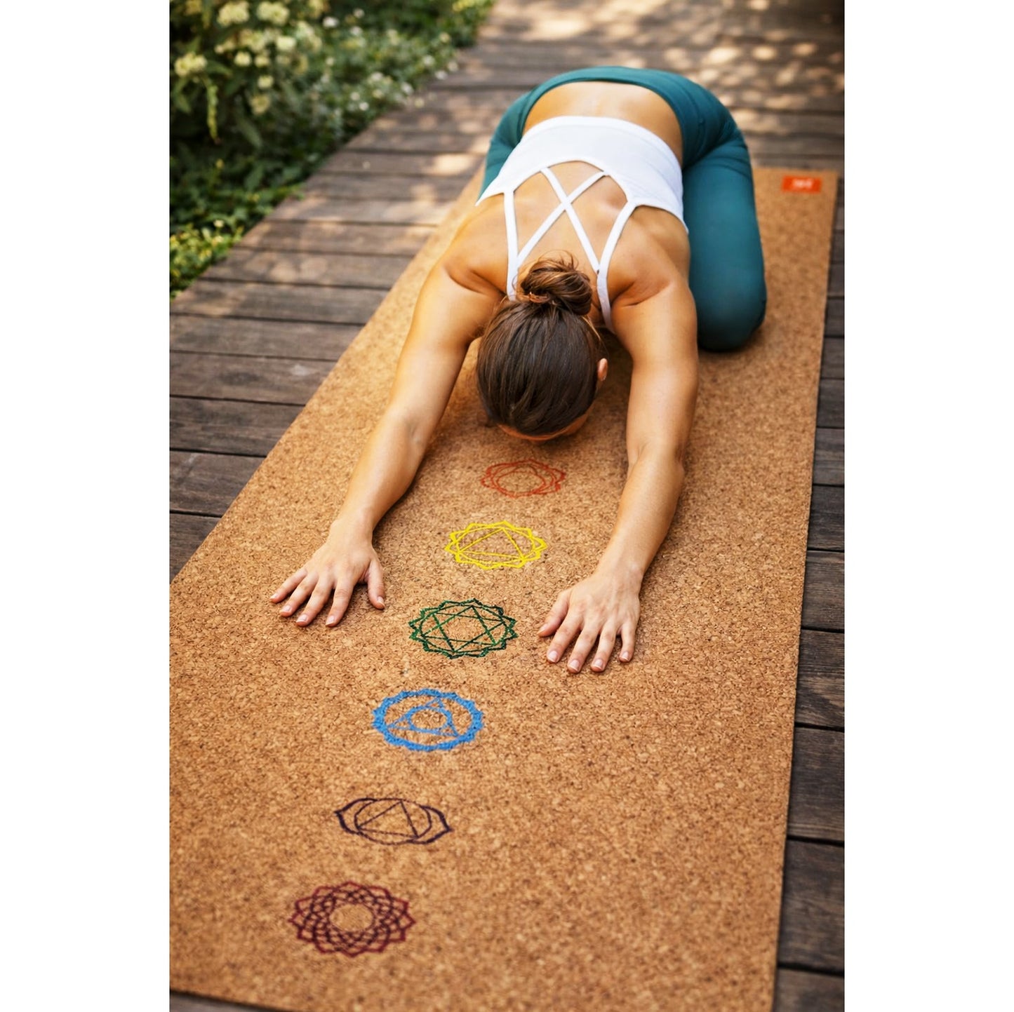 Sai Yoga Shop Cork Yoga Travel Mat (2MM) with Cotton Carry Bag
