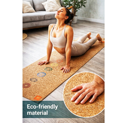 Sai Yoga Shop Cork Yoga Travel Mat (2MM) with Cotton Carry Bag