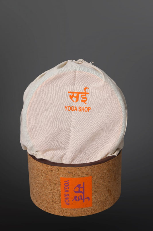 Sai Yoga Shop Wide Cork Yoga Wheel for Men & Women [12.5 x 6.5 inch] – Eco-Friendly & Sweat Resistant with Free Cotton Bag