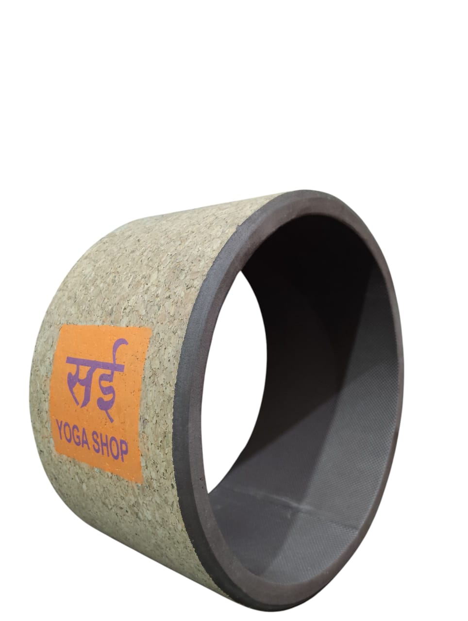 Sai Yoga Shop Wide Cork Yoga Wheel for Men & Women [12.5 x 6.5 inch] – Eco-Friendly & Sweat Resistant with Free Cotton Bag