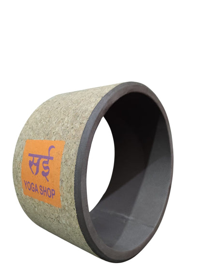 Sai Yoga Shop Wide Cork Yoga Wheel for Men & Women [12.5 x 6.5 inch] – Eco-Friendly & Sweat Resistant with Free Cotton Bag