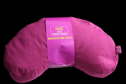 Sai Yoga Shop Buckwheat Meditation Cushion (Maroon) – Premium Hull Filled for Comfort & Posture