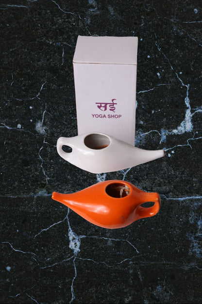 Sai Yoga Shop Ceramic Neti Pot for Nasal Cleansing & Sinus Care