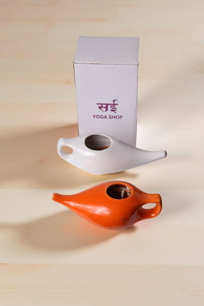 Sai Yoga Shop Ceramic Neti Pot for Nasal Cleansing & Sinus Care